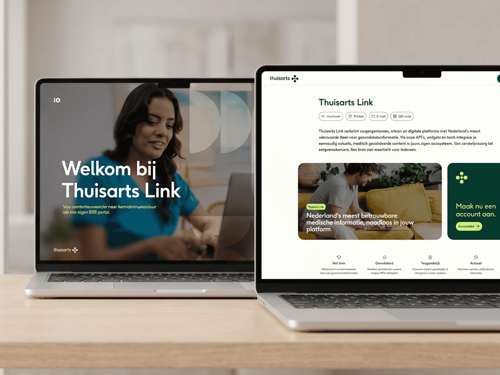 Thuisarts Link concept on two laptops